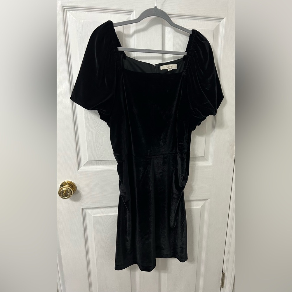 LOFT Elegant Black Midi Dress
